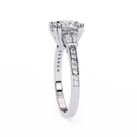Lustre Cushion Baguette Lab Grown Diamond Ring - Ophiratbf