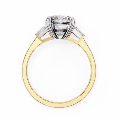 Lustre Cushion Baguette Lab Grown Diamond Ring