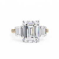 Sovereign Emerald Three-Stone Lab Grown Diamond Ring - Ophiratbf