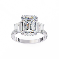 Sovereign Emerald Three-Stone Lab Grown Diamond Ring - Ophiratbf