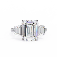 Sovereign Emerald Three-Stone Lab Grown Diamond Ring - Ophiratbf