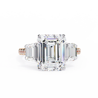 Sovereign Emerald Three-Stone Lab Grown Diamond Ring - Ophiratbf