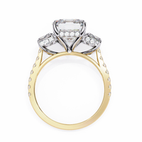 Sovereign Emerald Three-Stone Lab Grown Diamond Ring - Ophiratbf