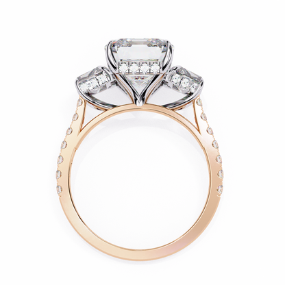 Sovereign Emerald Three-Stone Lab Grown Diamond Ring