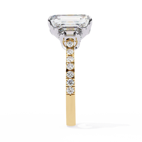 Sovereign Emerald Three-Stone Lab Grown Diamond Ring - Ophiratbf