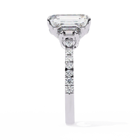 Sovereign Emerald Three-Stone Lab Grown Diamond Ring - Ophiratbf