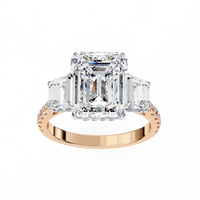 Sovereign Emerald Three-Stone Lab Grown Diamond Ring - Ophiratbf