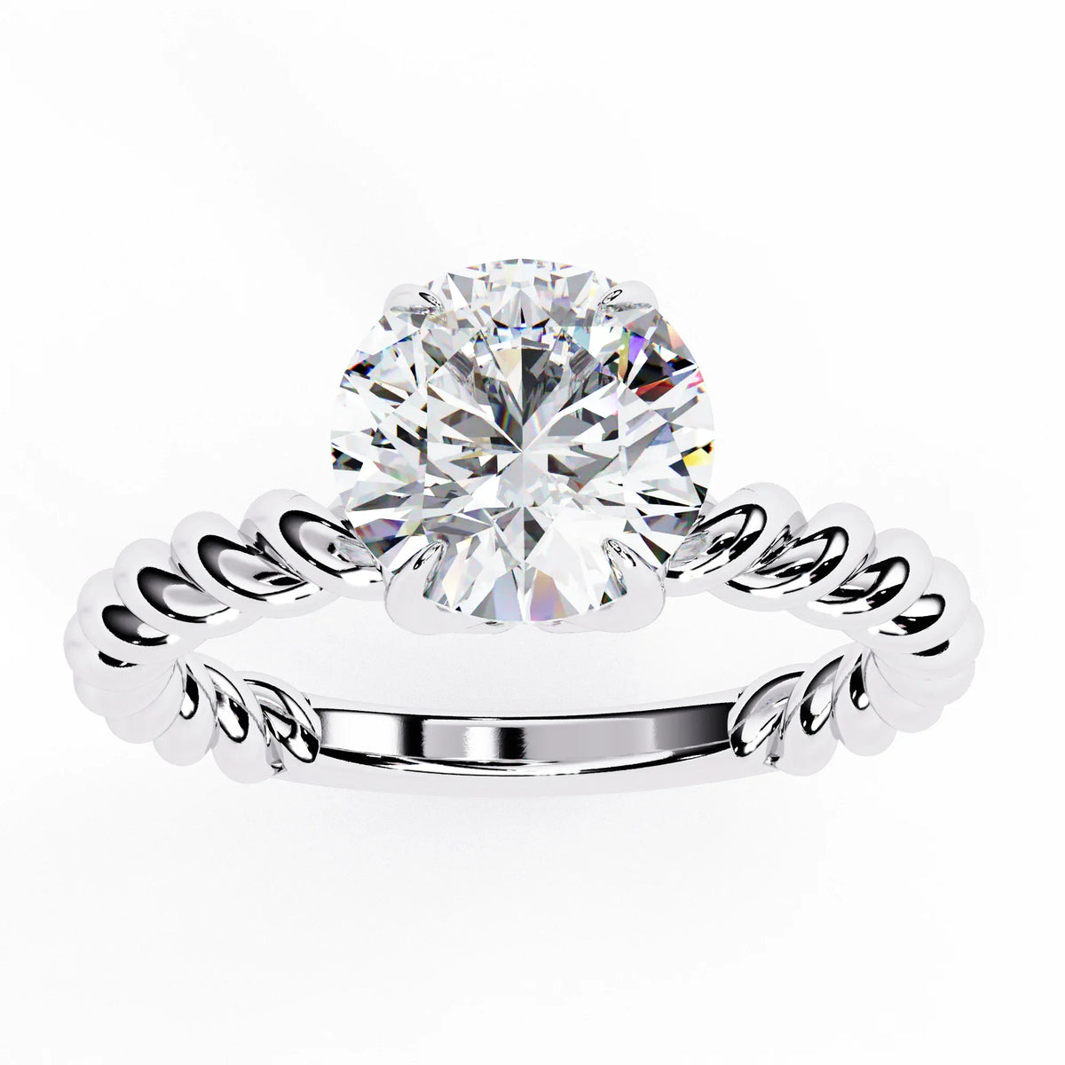 Twist Solitaire Lab Grown Diamond Ring - Ophiratbf