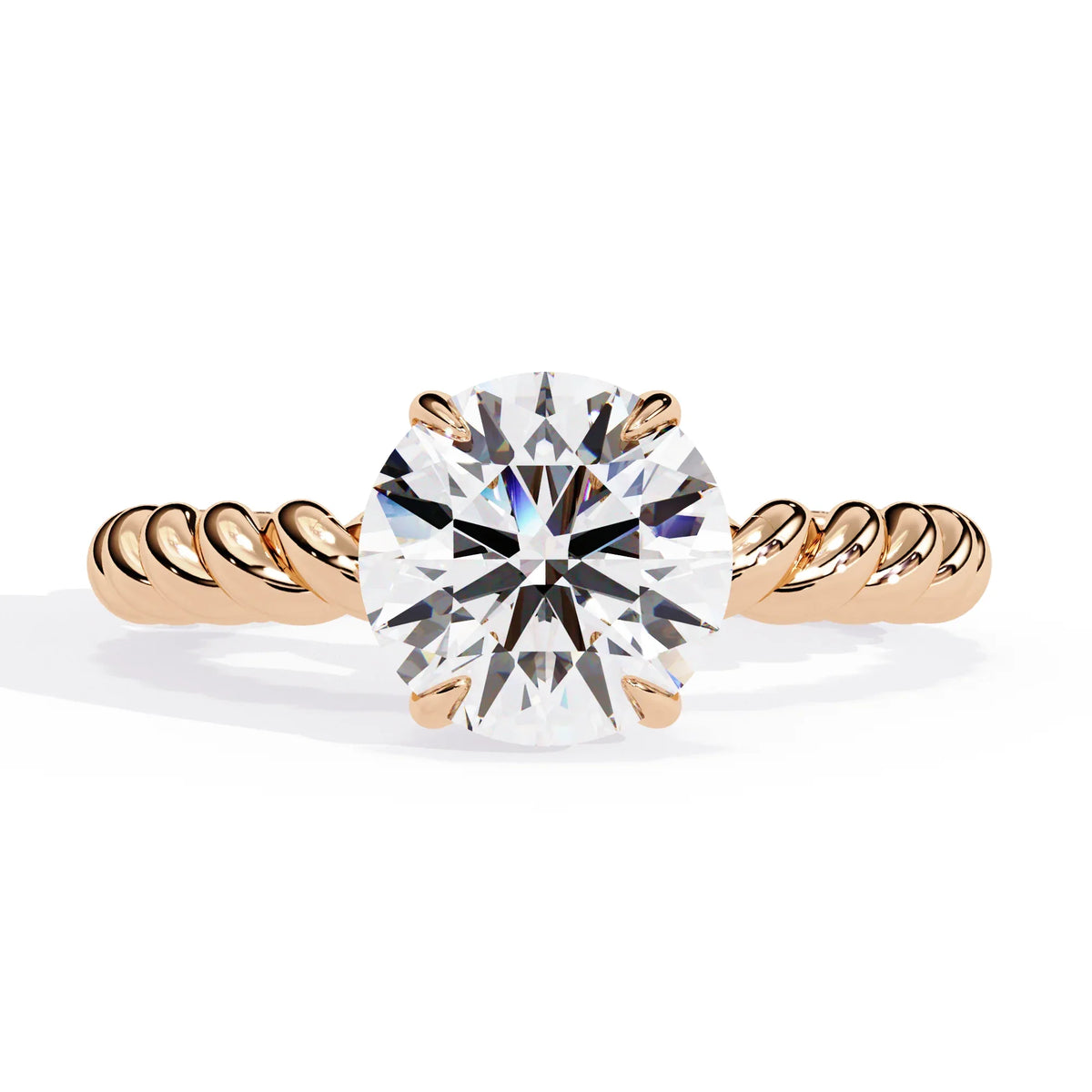 Twist Solitaire Lab Grown Diamond Ring - Ophiratbf