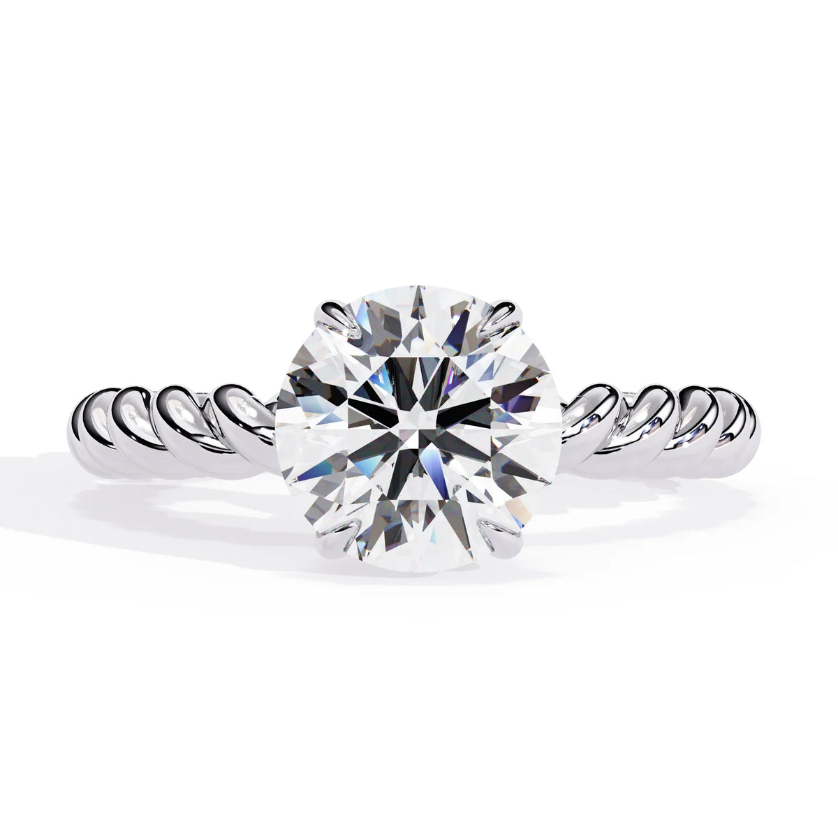 Twist Solitaire Lab Grown Diamond Ring - Ophiratbf