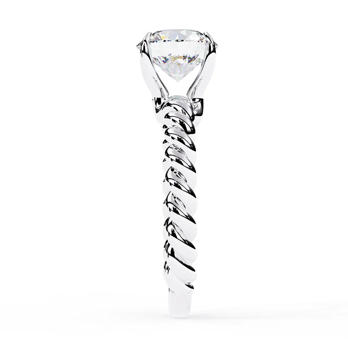 Twist Solitaire Lab Grown Diamond Ring - Ophiratbf