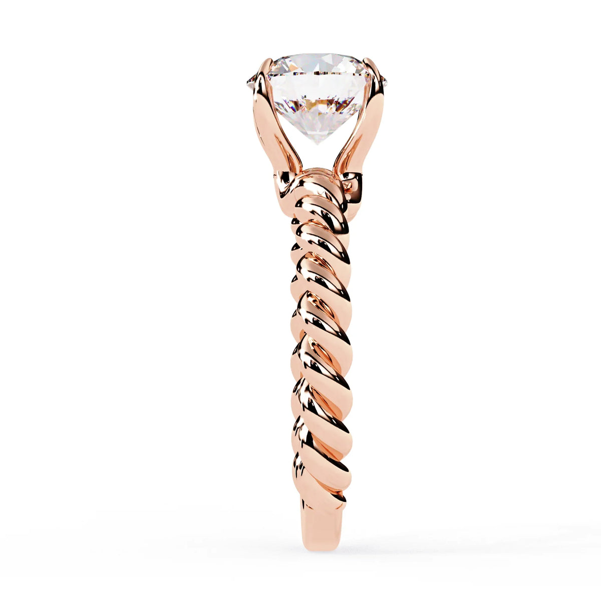 Twist Solitaire Lab Grown Diamond Ring - Ophiratbf