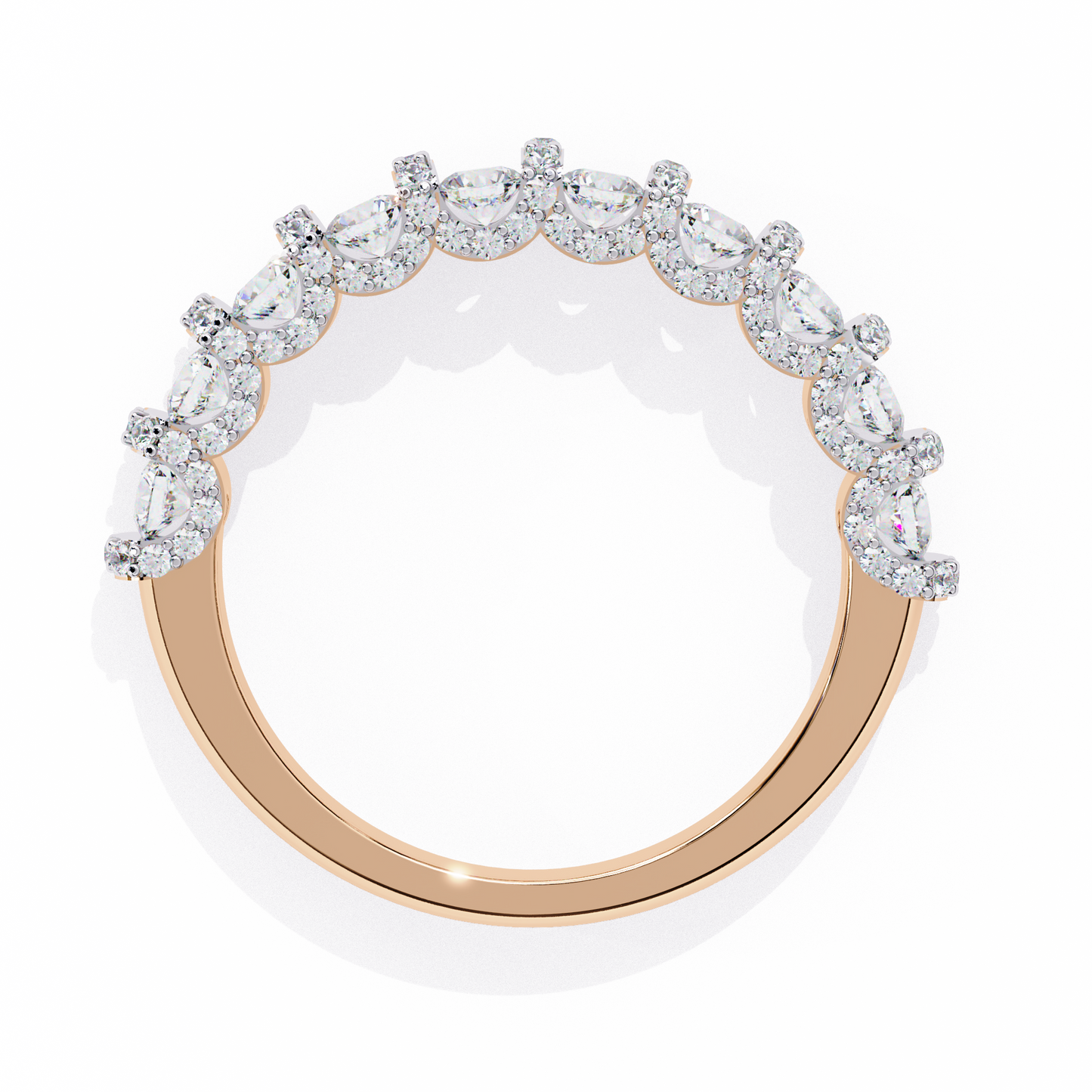 pure radiance shared prong lab diamond band