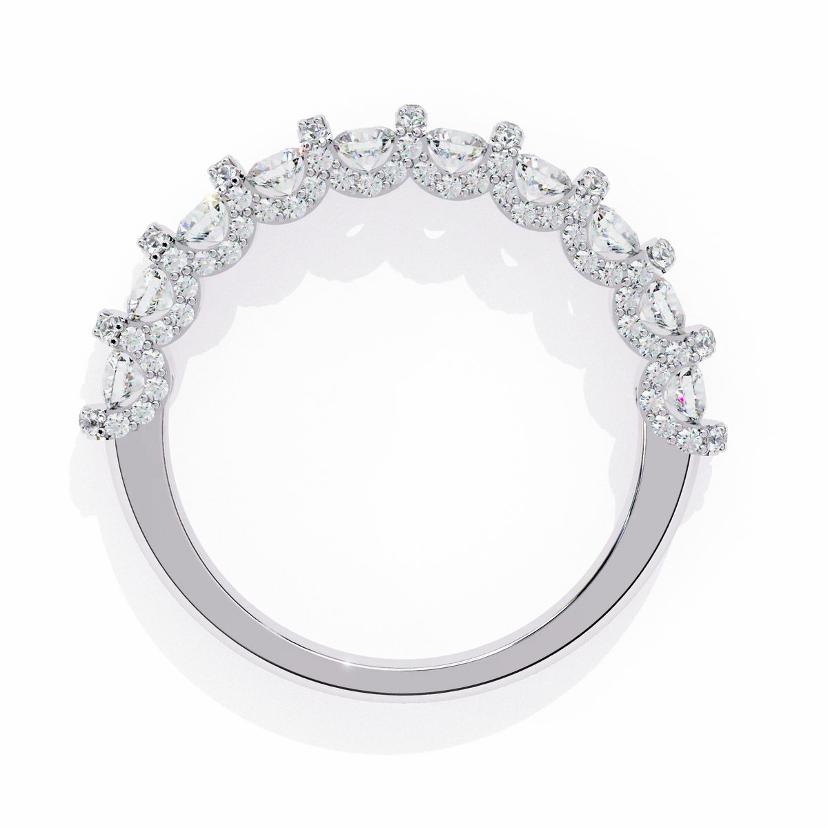 Pure Radiance Shared Prong Lab Diamond Band - Ophiratbf