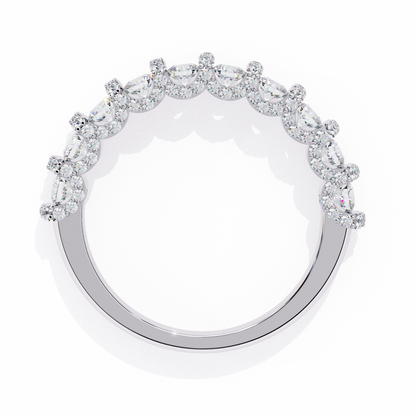 Pure Radiance Shared Prong Lab Diamond Band