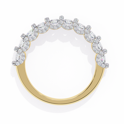 Pure Radiance Shared Prong Lab Diamond Band