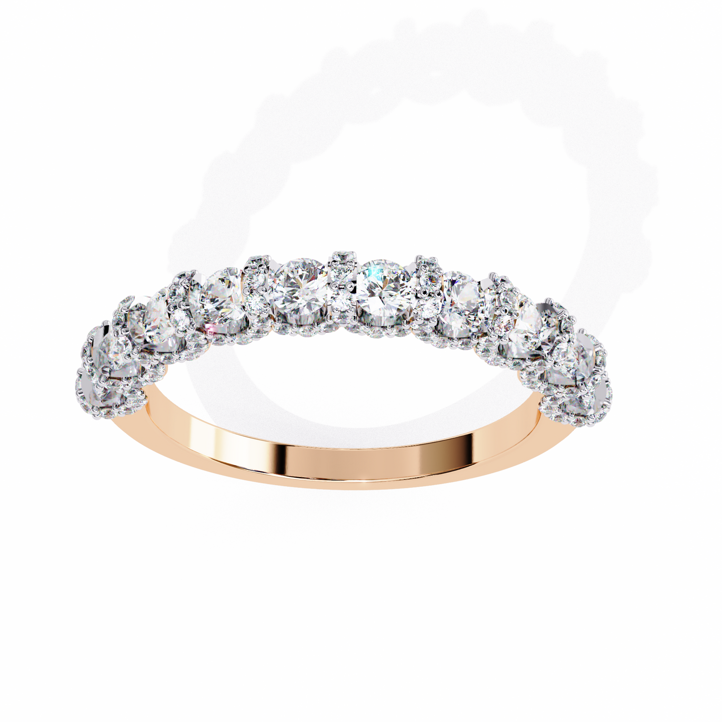 pure radiance shared prong lab diamond band
