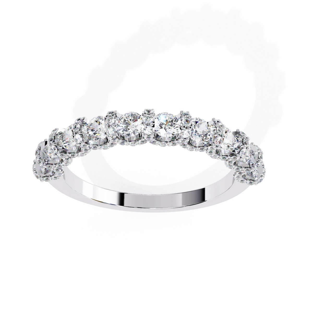 Pure Radiance Shared Prong Lab Diamond Band - Ophiratbf
