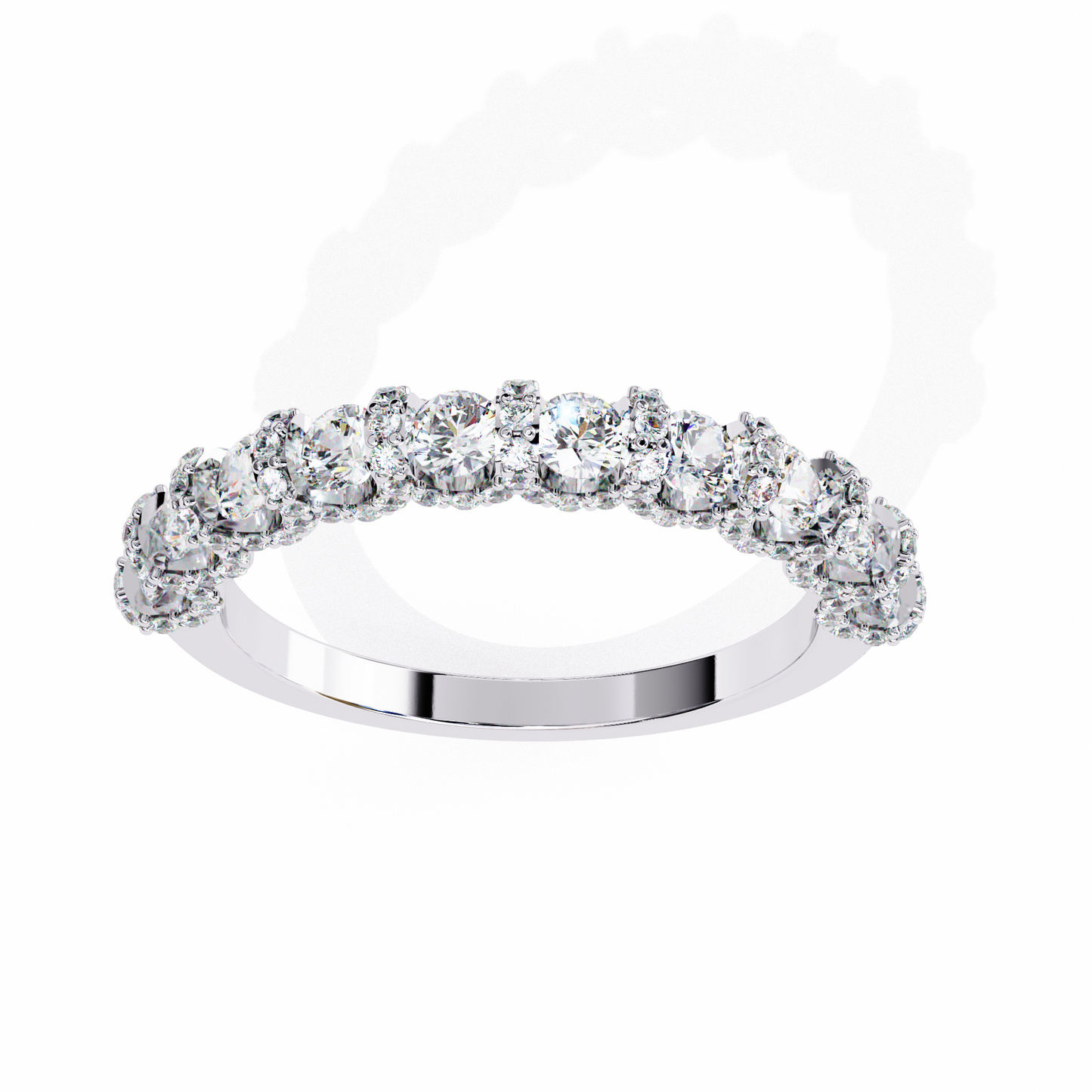 pure radiance shared prong lab diamond band