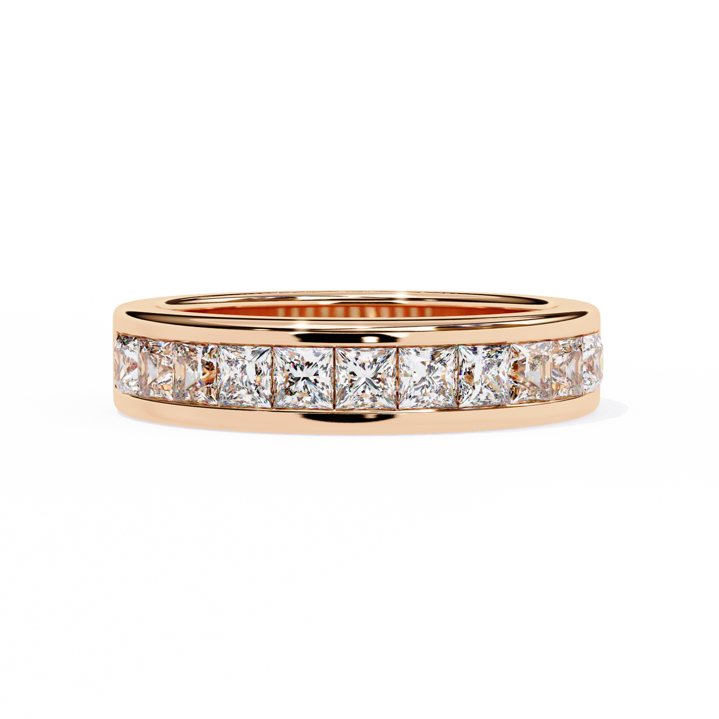 channel lab grown diamond band