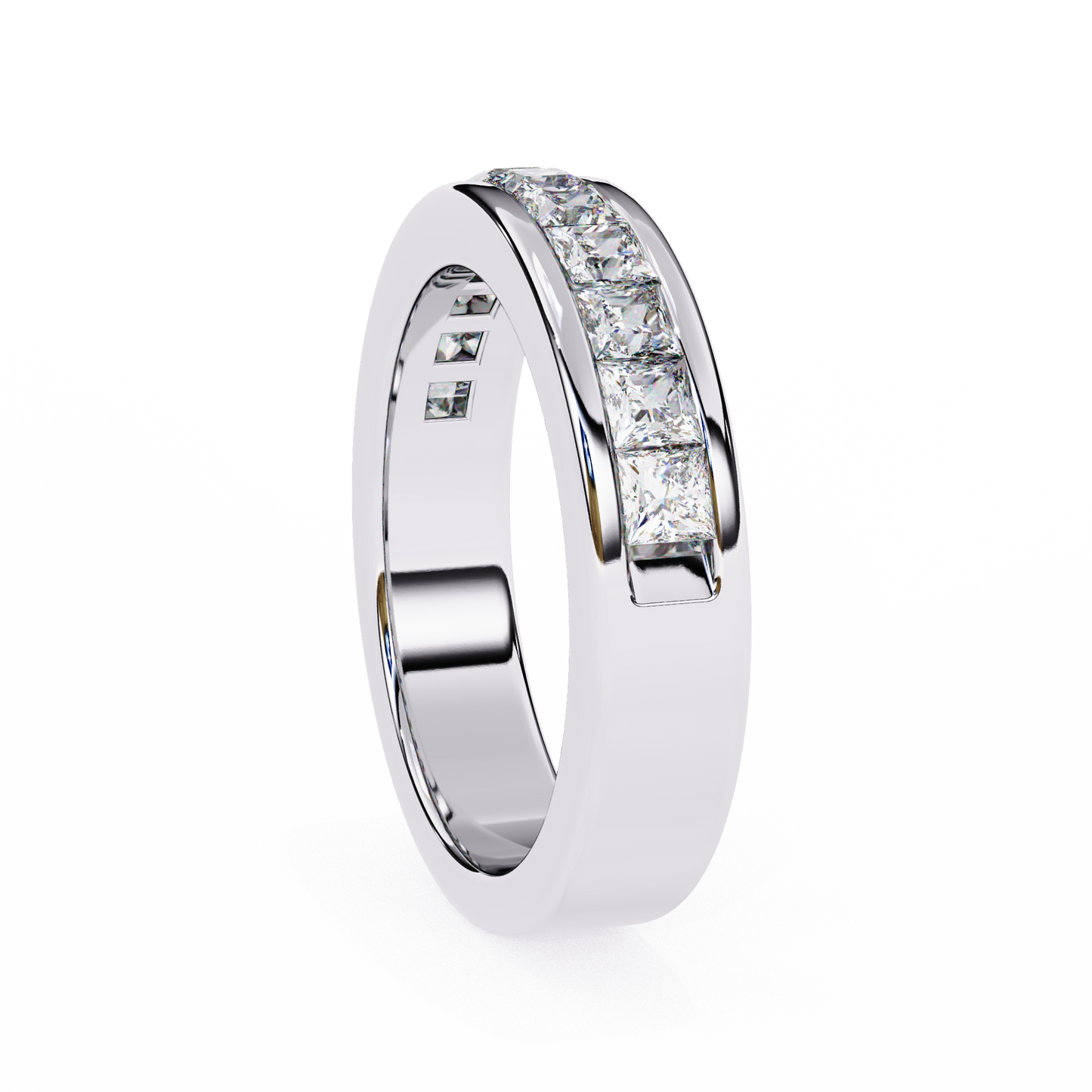 channel lab grown diamond band