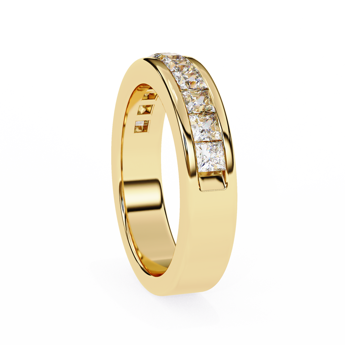 channel lab grown diamond band