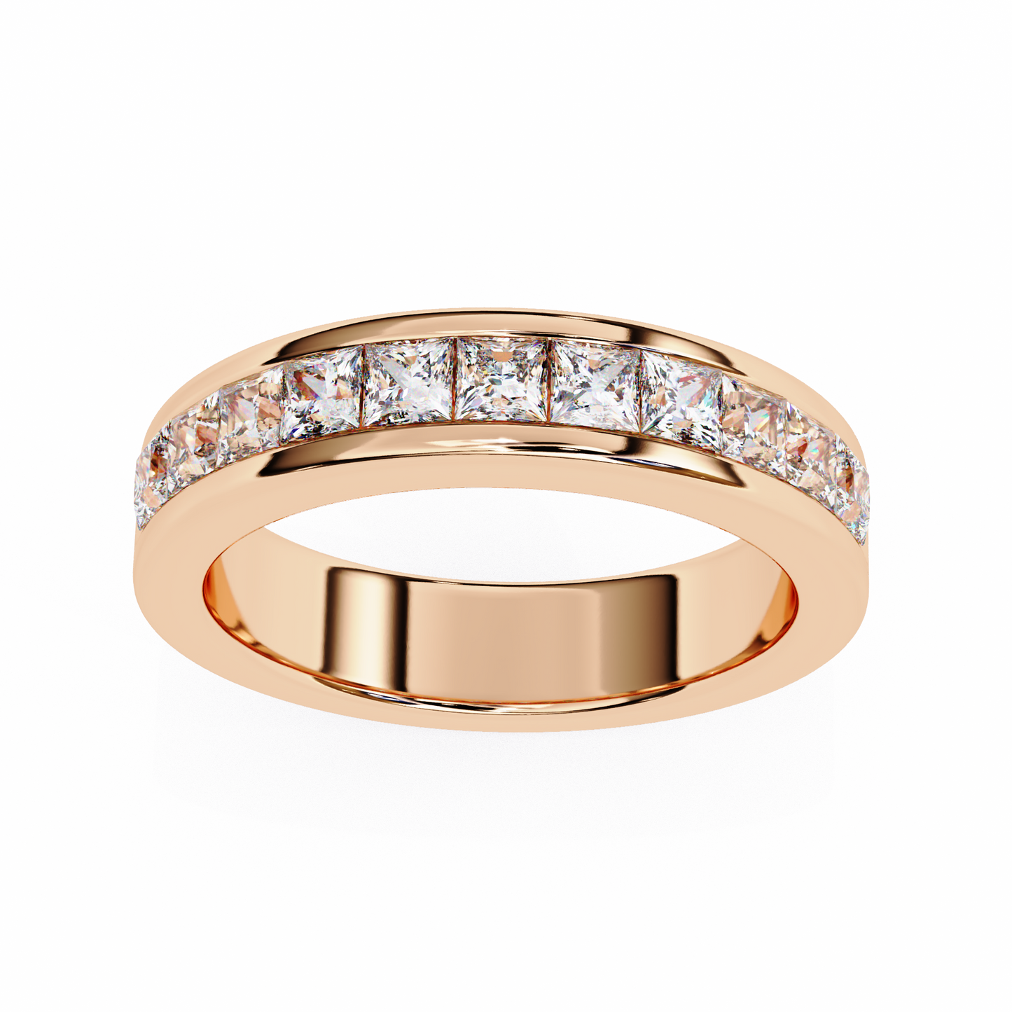 channel lab grown diamond band