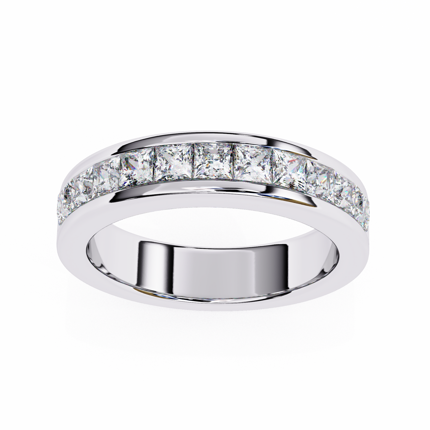 channel lab grown diamond band