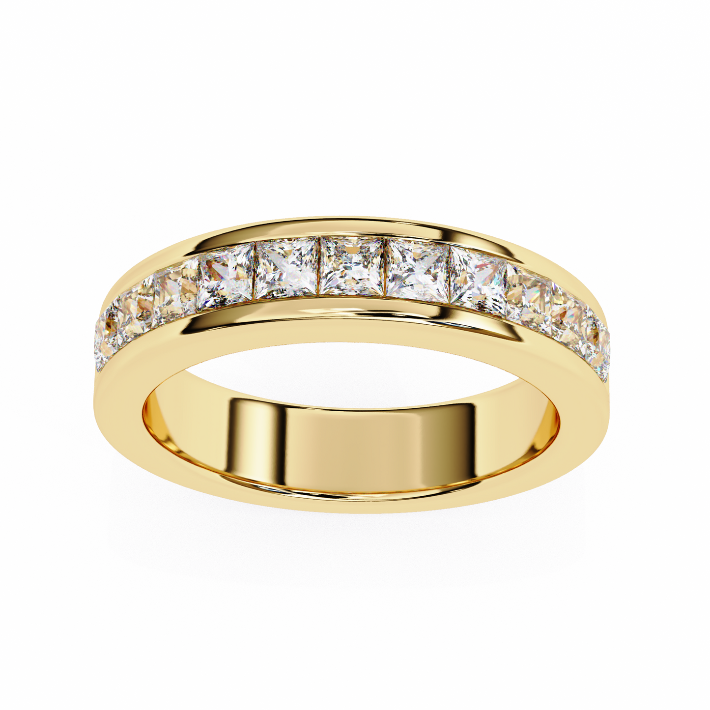 channel lab grown diamond band