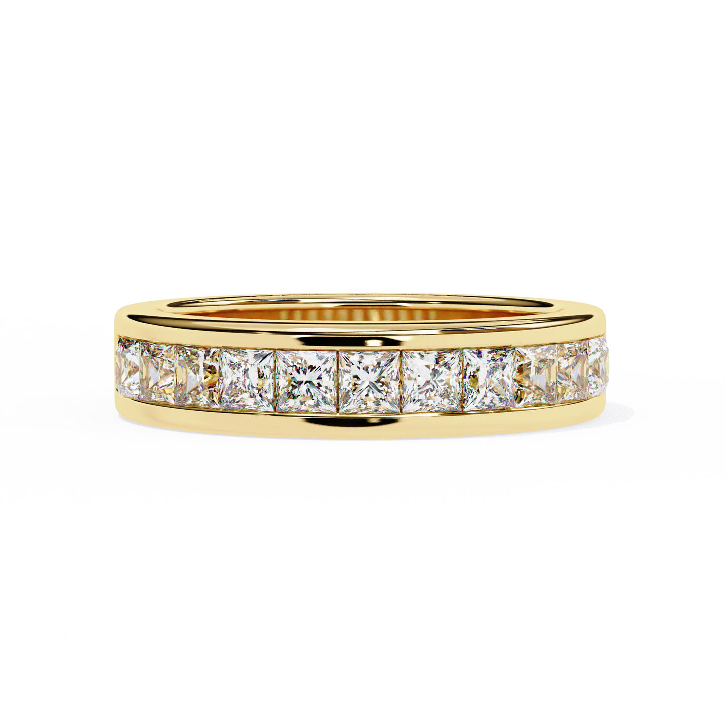channel lab grown diamond band