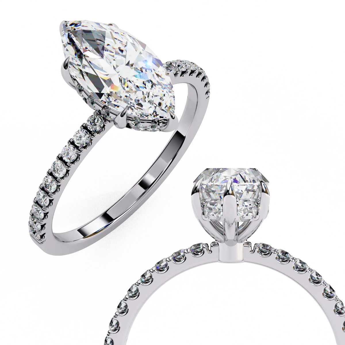 Marquise Lab Grown Diamond Solitaire Ring - Ophiratbf