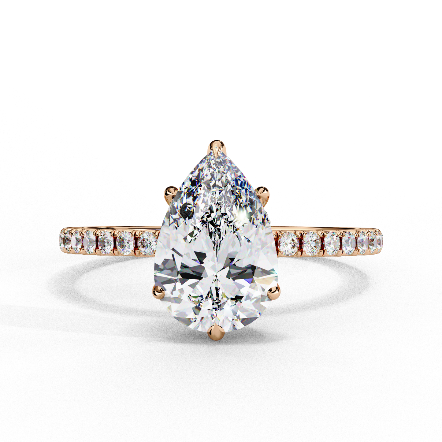 radiant pear classic lab grown diamond solitaire ring