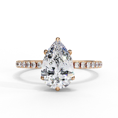 Radiant Pear Classic Lab Grown Diamond Solitaire Ring
