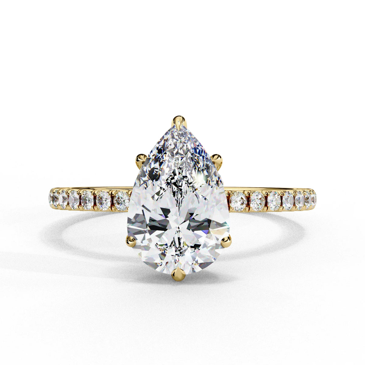 Radiant Pear Classic Lab Grown Diamond Solitaire Ring - Ophiratbf
