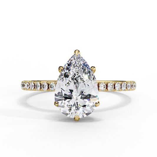 Radiant Pear Classic Lab Grown Diamond Solitaire Ring