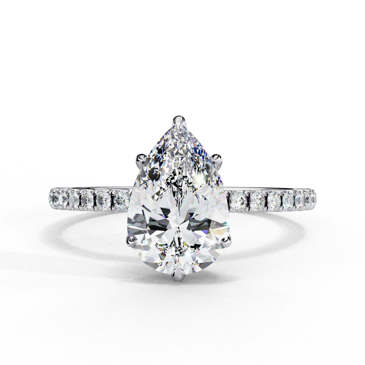 Radiant Pear Classic Lab Grown Diamond Solitaire Ring - Ophiratbf