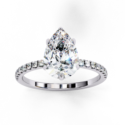 Radiant Pear Classic Lab Grown Diamond Solitaire Ring