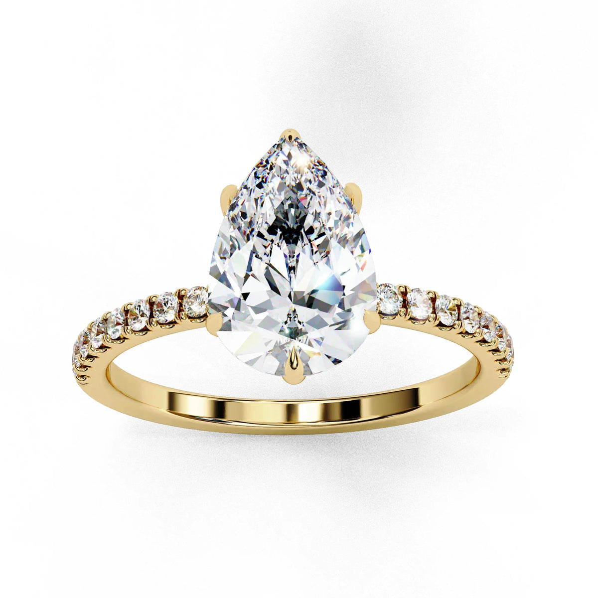 Radiant Pear Classic Lab Grown Diamond Solitaire Ring - Ophiratbf