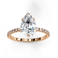Radiant Pear Classic Lab Grown Diamond Solitaire Ring - Ophiratbf