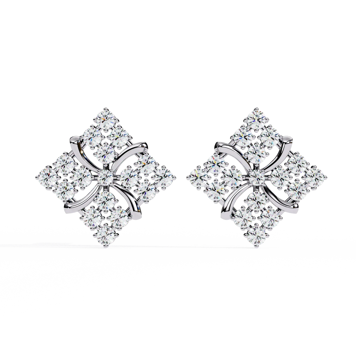 Quilted Radiance Cluster Lab Grown Diamond Studs - Ophiratbf
