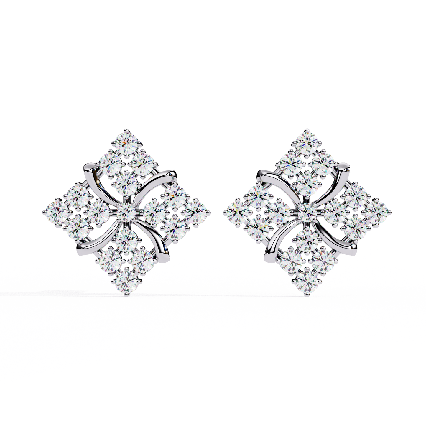 quilted radiance cluster lab grown diamond studs