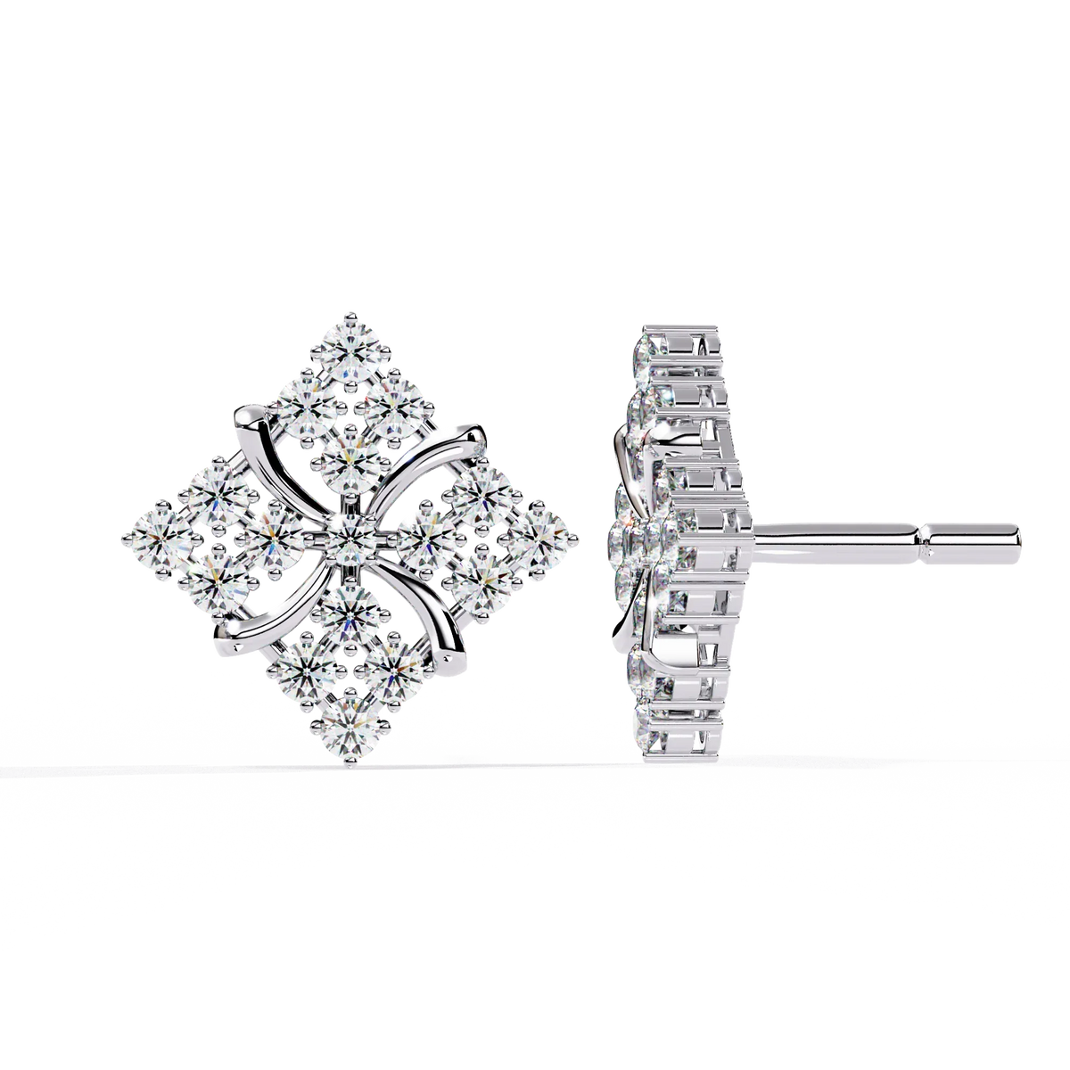 Quilted Radiance Cluster Lab Grown Diamond Studs - Ophiratbf
