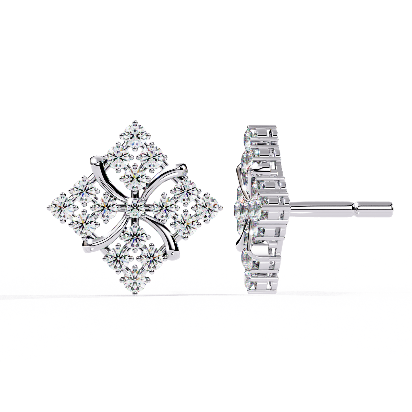 quilted radiance cluster lab grown diamond studs