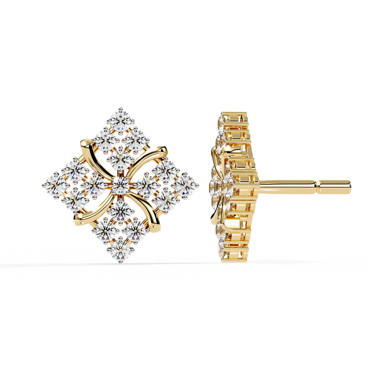 Quilted Radiance Cluster Lab Grown Diamond Studs - Ophiratbf