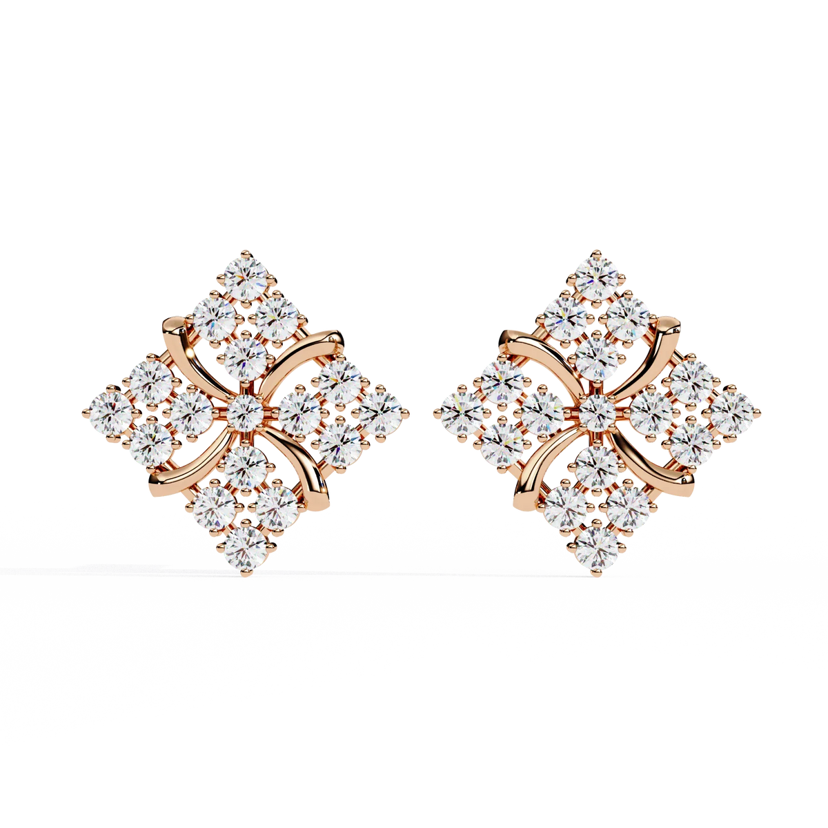 Quilted Radiance Cluster Lab Grown Diamond Studs - Ophiratbf