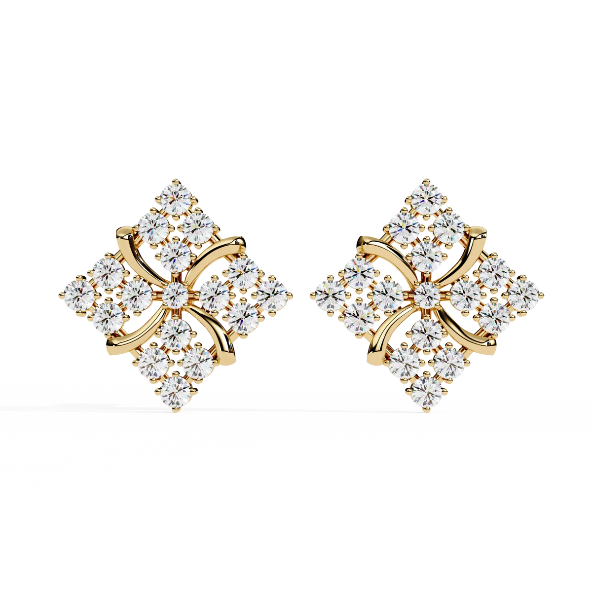 Quilted Radiance Cluster Lab Grown Diamond Studs - Ophiratbf