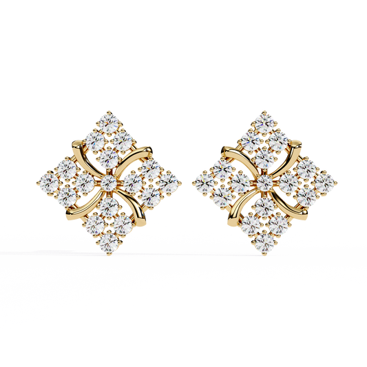 Quilted Radiance Cluster Lab Grown Diamond Studs