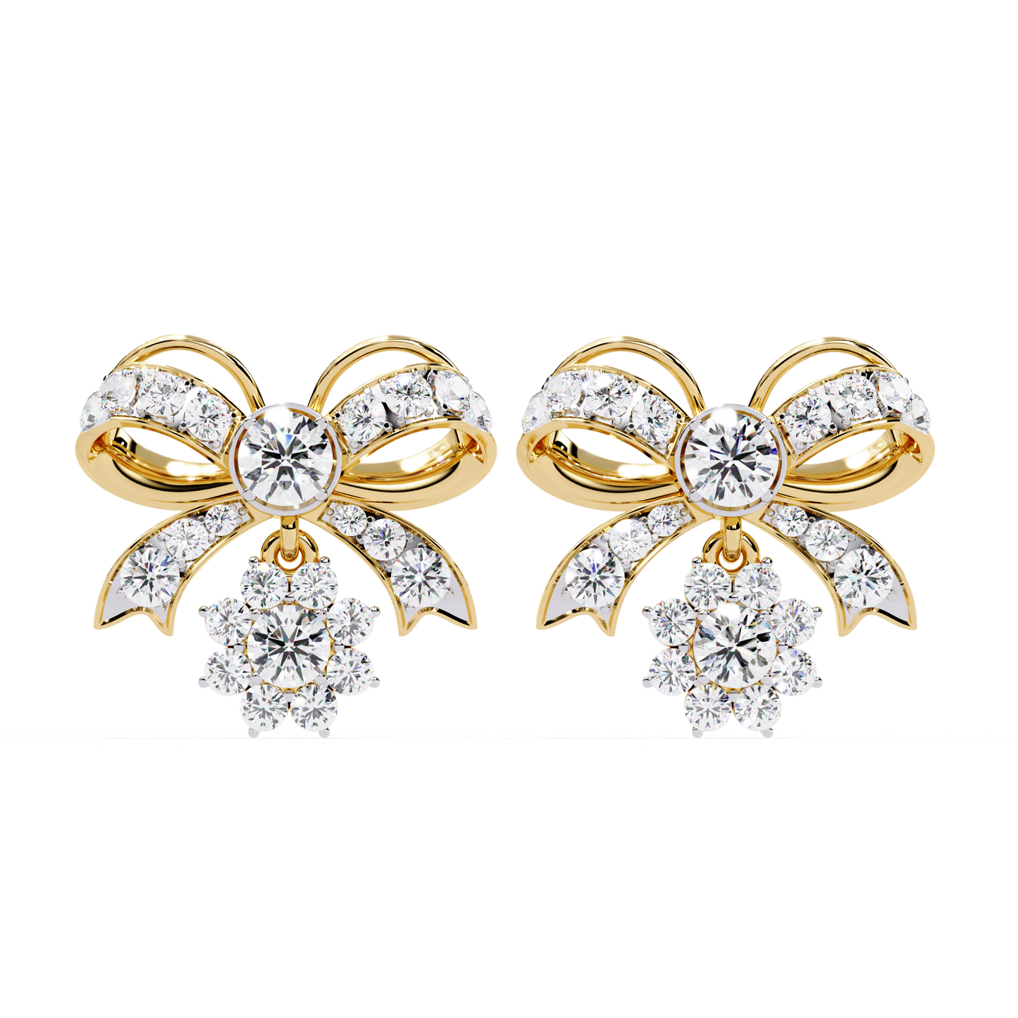 fête bow cluster lab grown diamond studs