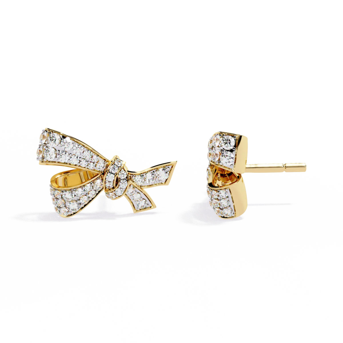 Aria Ribbon Bow Lab Grown Diamond Studs - Ophiratbf
