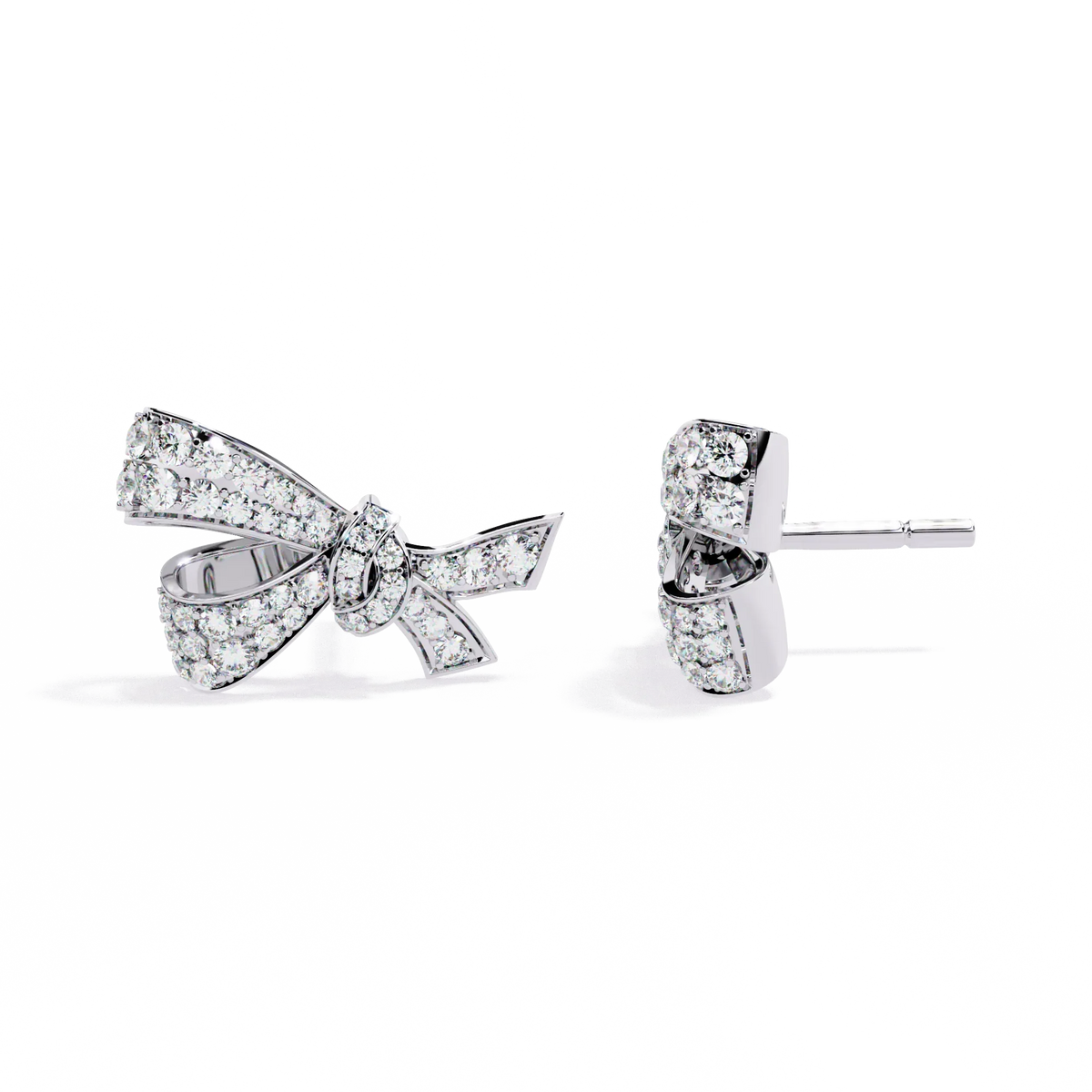 Aria Ribbon Bow Lab Grown Diamond Studs - Ophiratbf